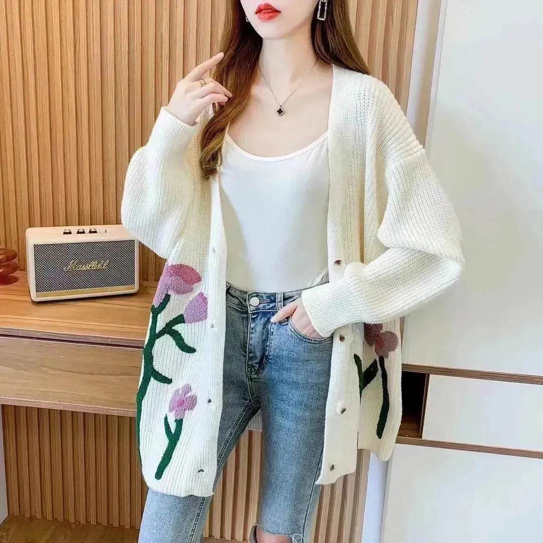 Fashionable Knitted Cardigan Top Women - Velora