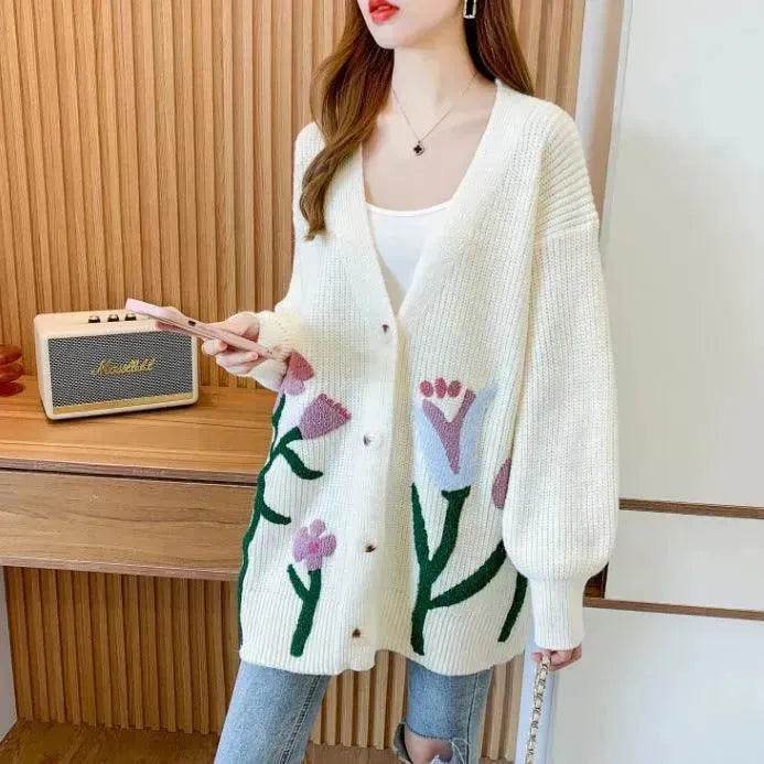 Fashionable Knitted Cardigan Top Women - Velora