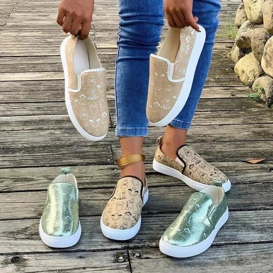 Fashionable Round Toe Casual Women's Sports Breathable Non-slip loafers Shoes for Women cover shoe - Velora