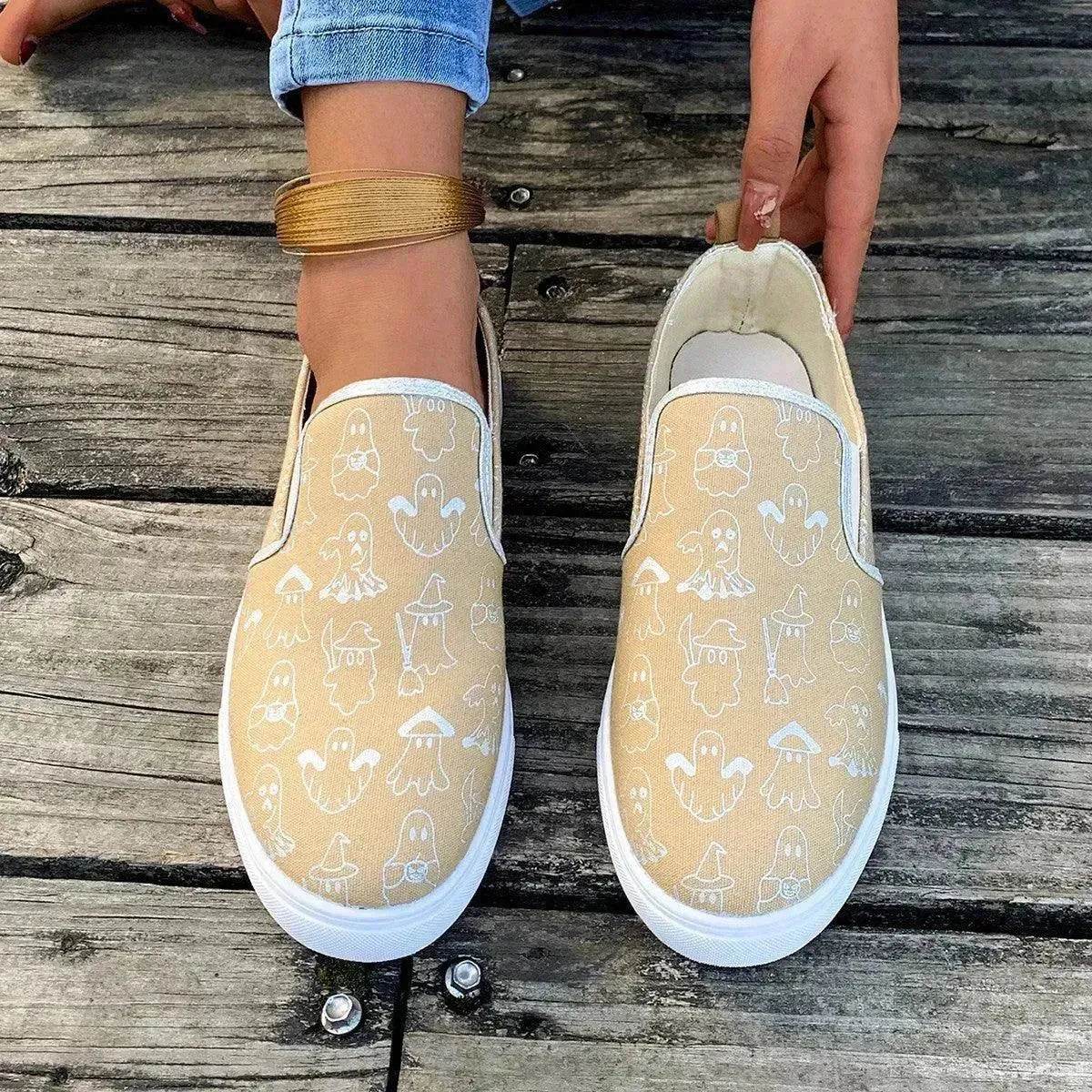 Fashionable Round Toe Casual Women's Sports Breathable Non-slip loafers Shoes for Women cover shoe - Velora