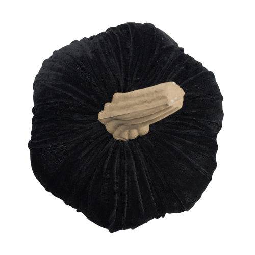 9.5 Black Velvet Pumpkin Large, For Holiday Halloween Decor - Velora