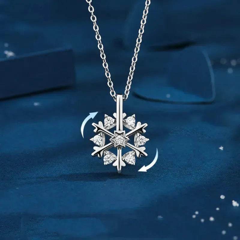 Luxury Rhinestone Christmas Snowflakes Necklace Gift for women - Velora