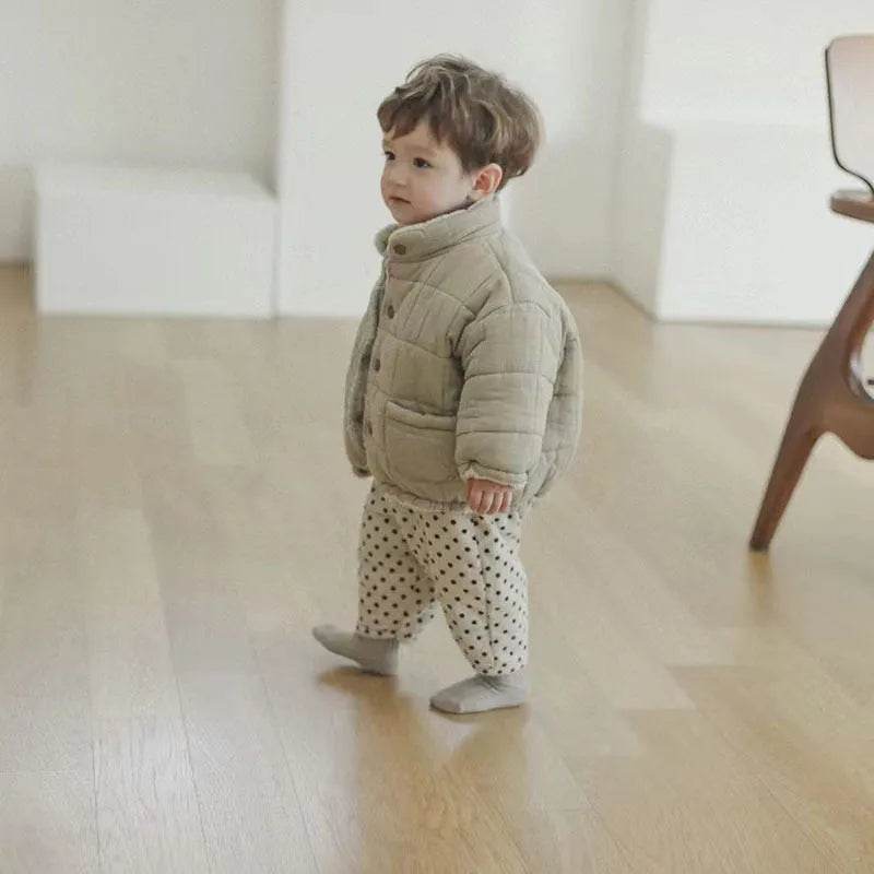 Winter Infant Fleece-lined Long Sleeve Cotton Coat - Velora