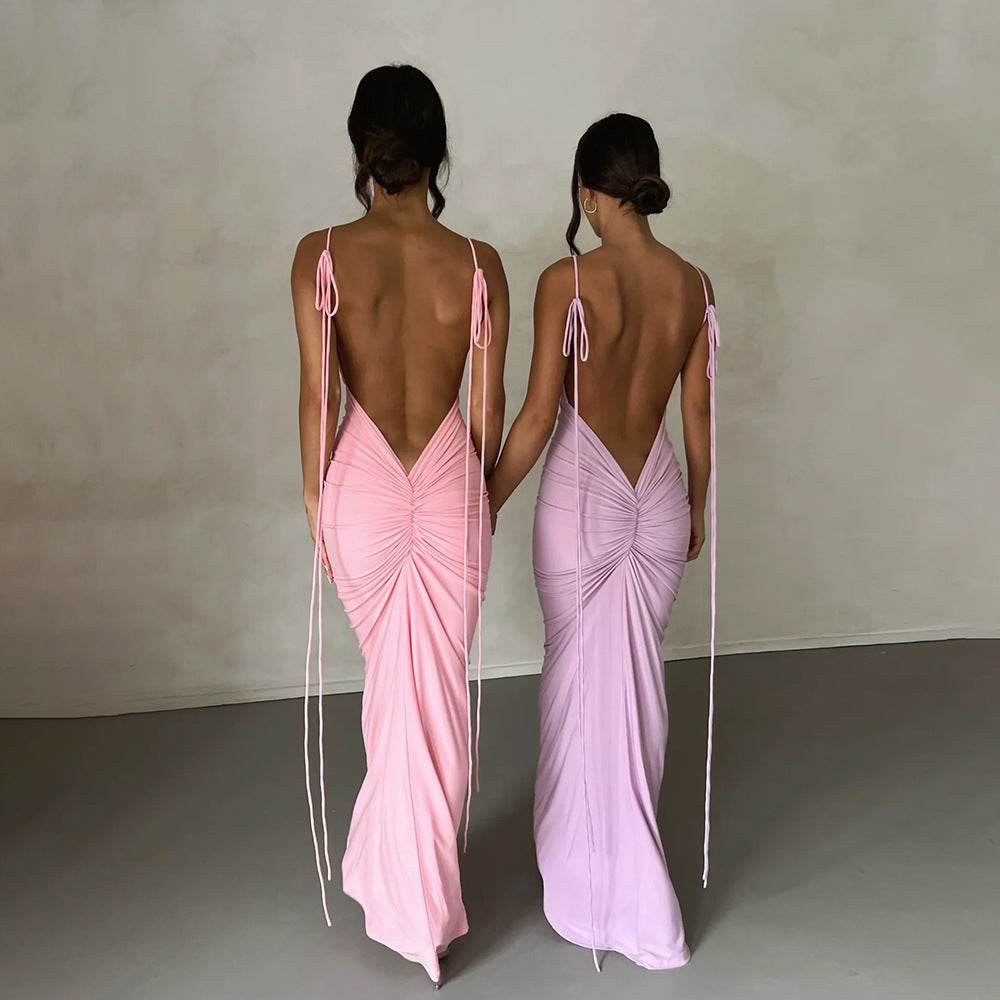 Women's Nightdress With No Back - Velora