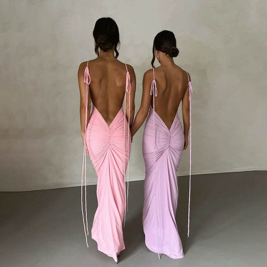 Women's Nightdress With No Back - Velora