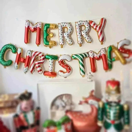 14 Pieces Of 16 Inch Candy Colored Christmas Banner Christma - Velora