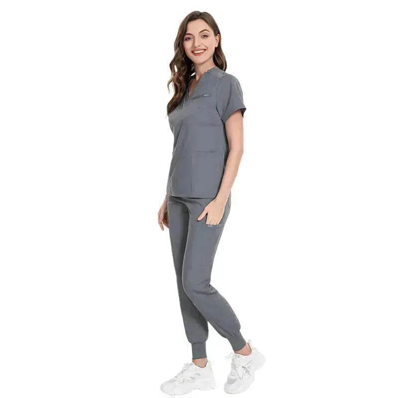 Hospital Nurses V-Neck Suit Work Uniform Workwear - Velora
