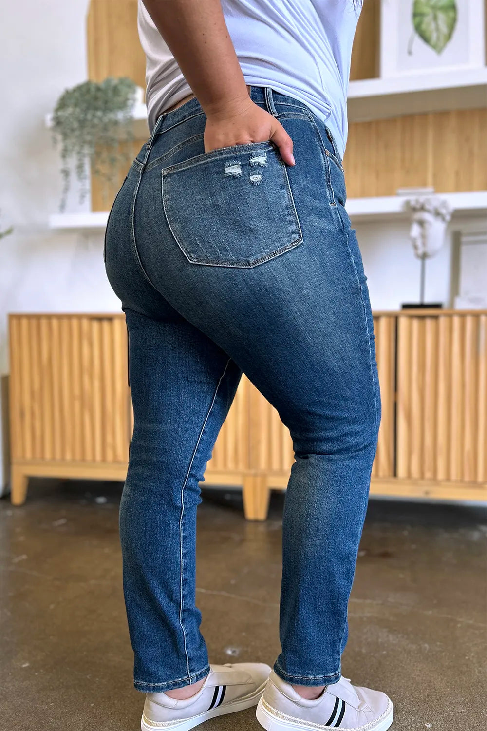 Judy Blue Full Size Tummy Control High Waist Slim Jeans - Velora