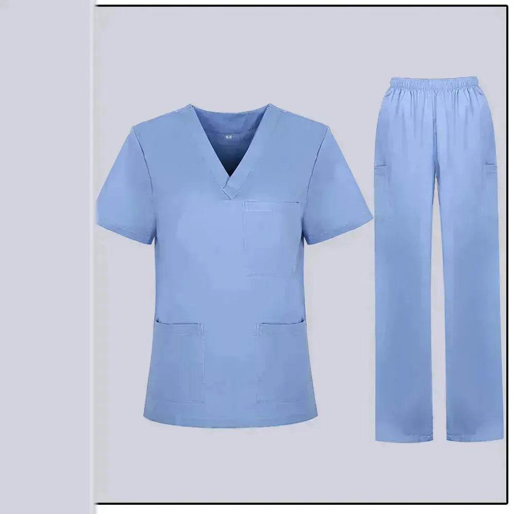 Women Nurse Uniform Female - Hospital Nurse Costume - V Neck Top Pants Set - Velora