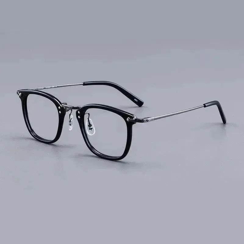 Pure Titanium Vintage Rectangle Crystal Transparent Myopia Glasses Reading Unisex Spectacle Frame Designer Eyeglasses GMS806 Eyewear - Velora