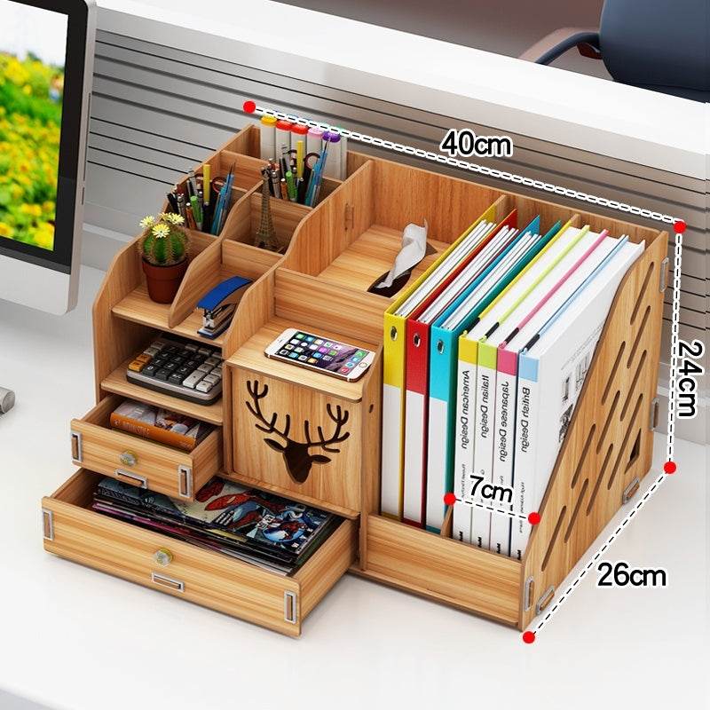 Minimalist Wooden Desk Organizer Office Table Organizer - Velora