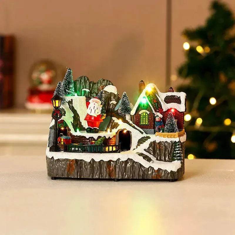 Christmas Rotating Resin Luminous Music Box Ornaments - Velora
