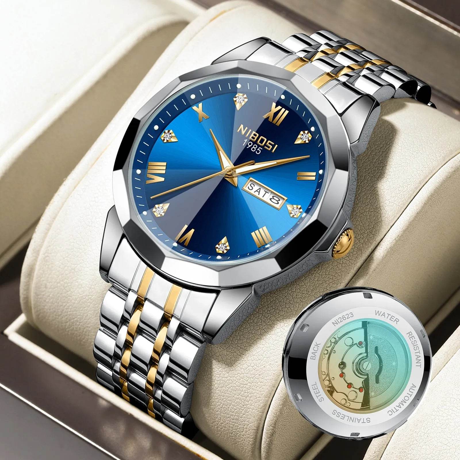 Quartz Men's Steel Strap Watch Luminous Waterproof - Velora