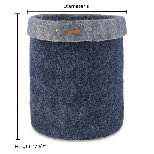 Felt Storage Basket - Navy blue - Velora Luxury Fashion