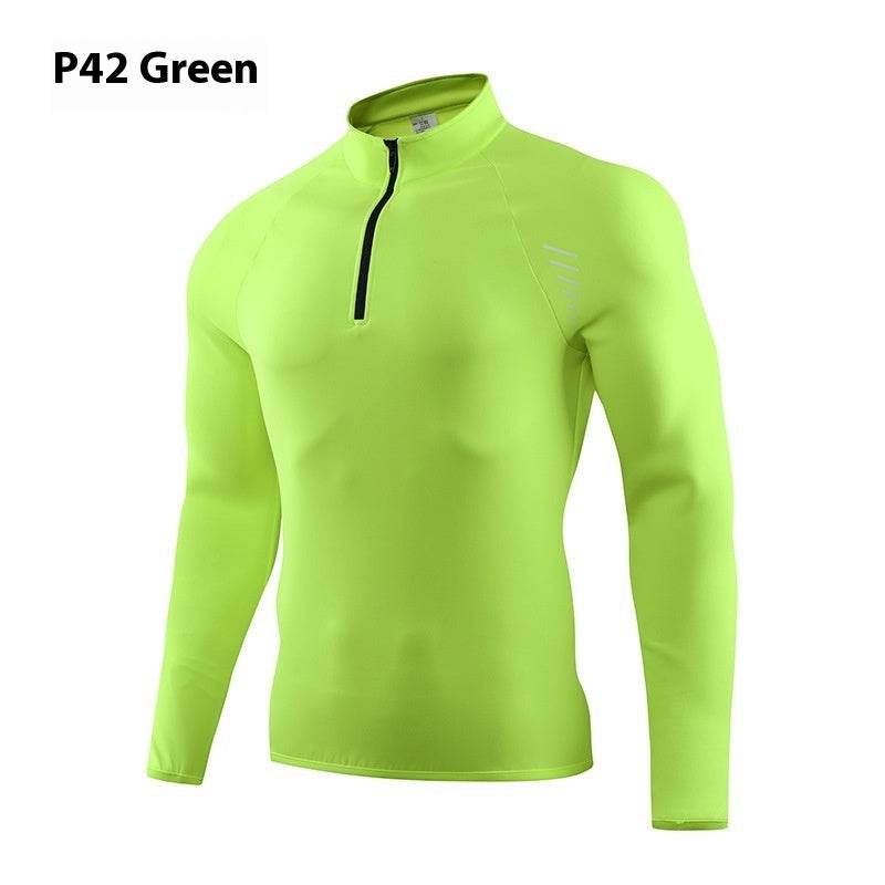 Half Zipper Long Sleeve Workout Top Outdoor Running Quick-drying Gym Shirt - Velora