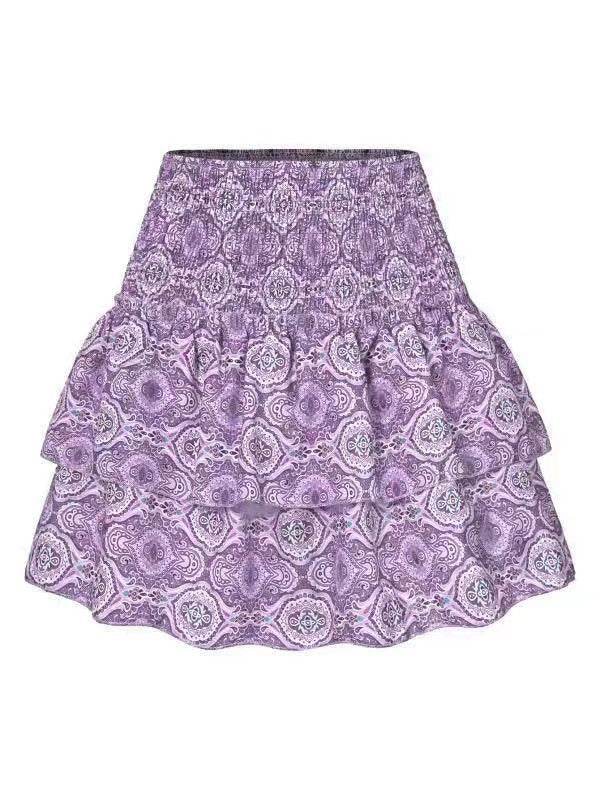 Leisure Versatile Lotus Leaf Women's Mini layered Skirt - Velora