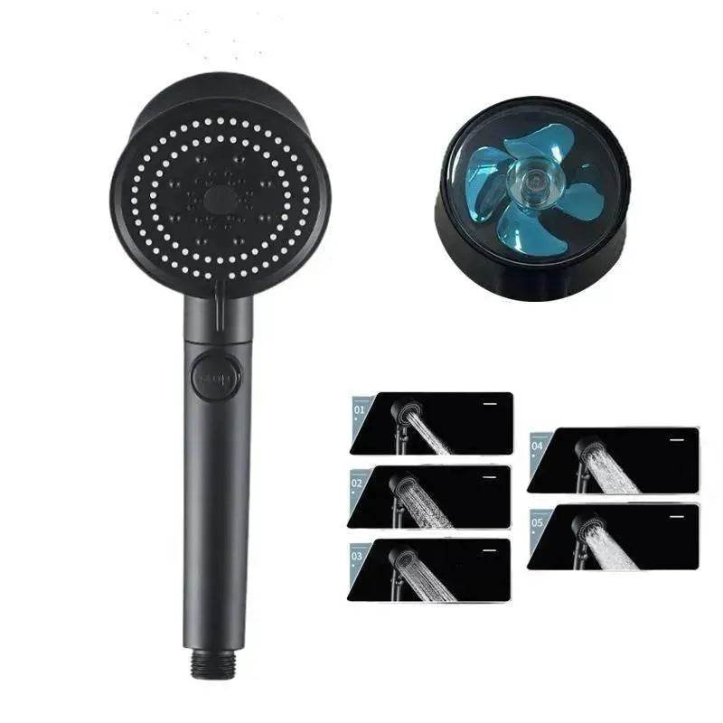 Five-color Wind Turbine Shower Head 56 Speed Water Silicone Shower Head - Velora