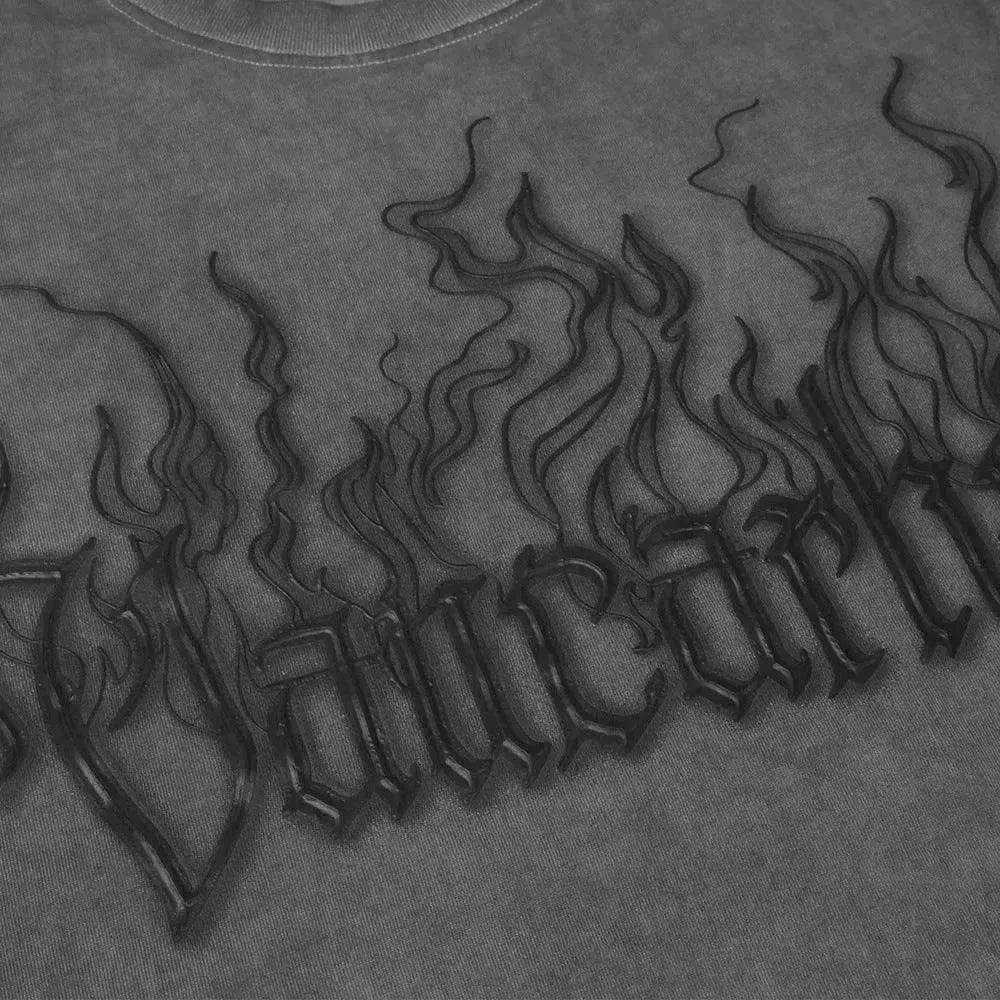 Flame Letter Puff Print Casual Vest - Velora