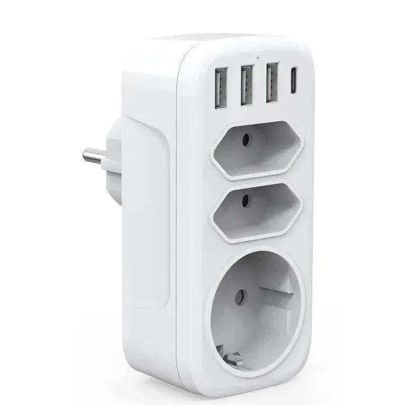 French German Standard European Wall Socket One-to-three Converter - Velora