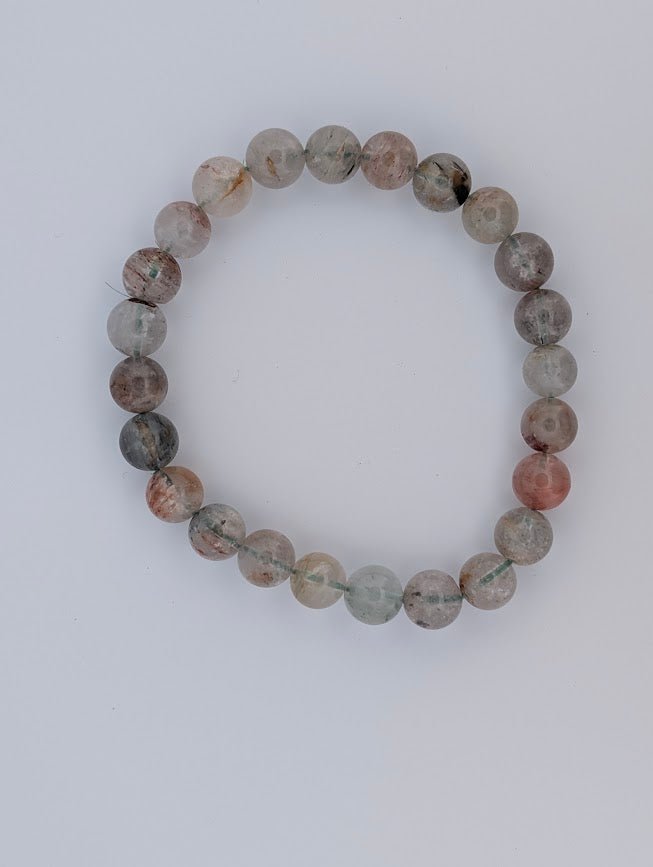 Garden Quartz Bracelet — 7–11mm (Lodolite / Scenic Quartz)