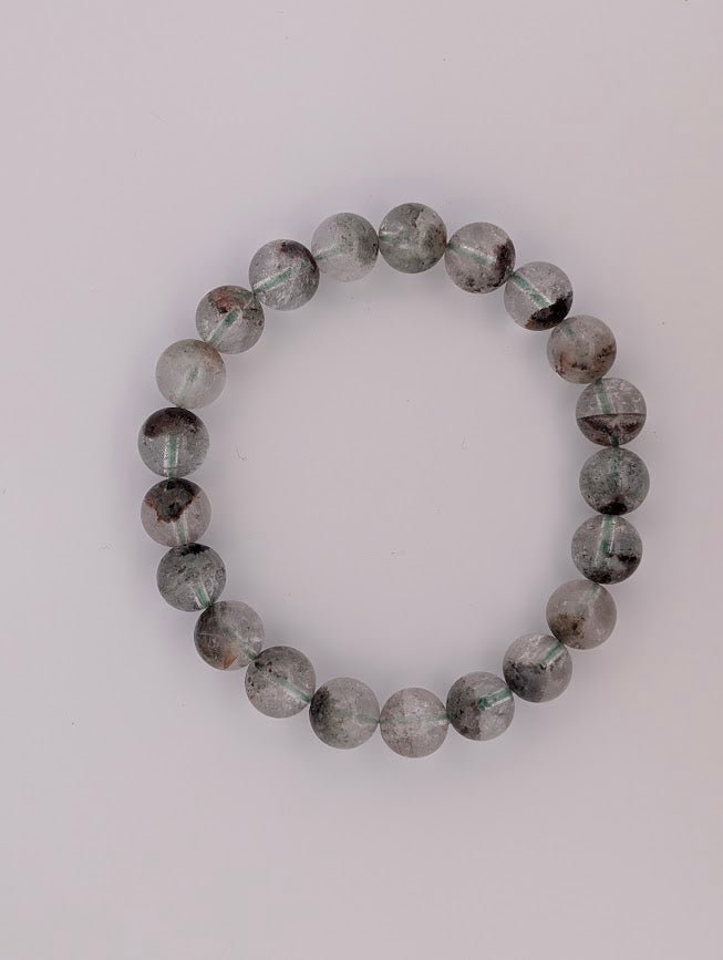 Garden Quartz Bracelet — 7–11mm (Lodolite / Scenic Quartz)