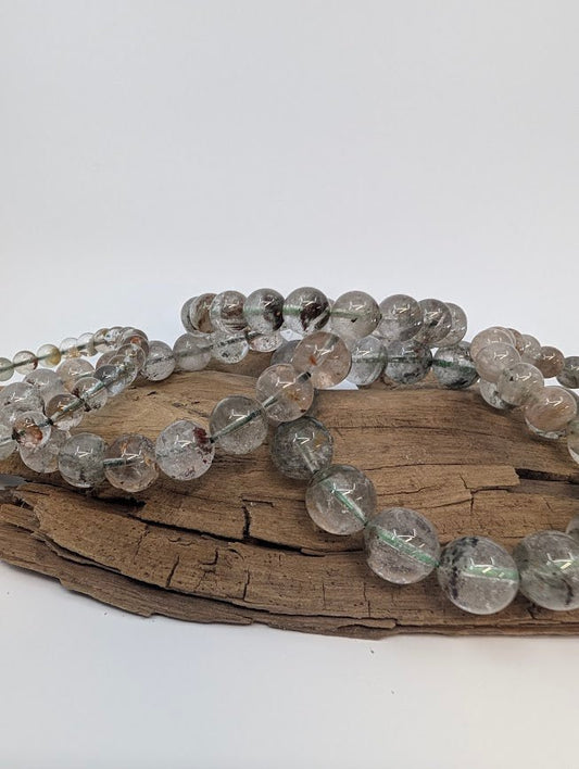 Garden Quartz Bracelet — 7–11mm (Lodolite / Scenic Quartz)