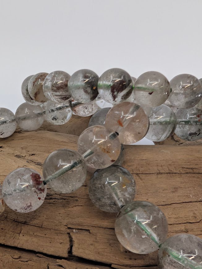 Garden Quartz Bracelet — 7–11mm (Lodolite / Scenic Quartz)