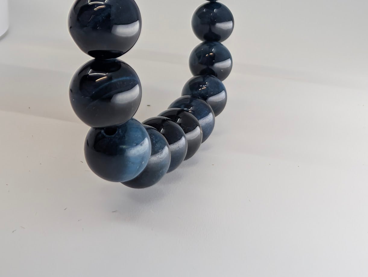 Gemstone Quality Blue Tiger's Eye Bracelet – 8mm Polished Beads (Hawk’s Eye)