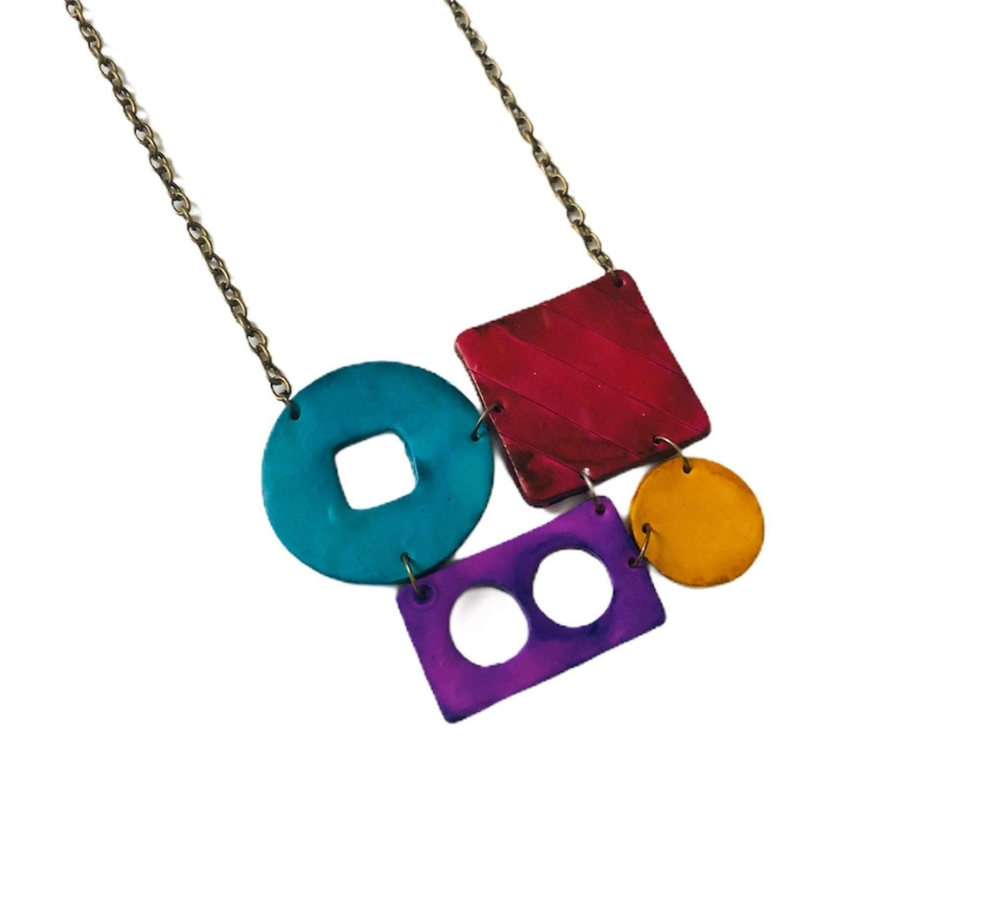 Geometric Jewelry Set with Bold Colors - Velora Luxury Fashion