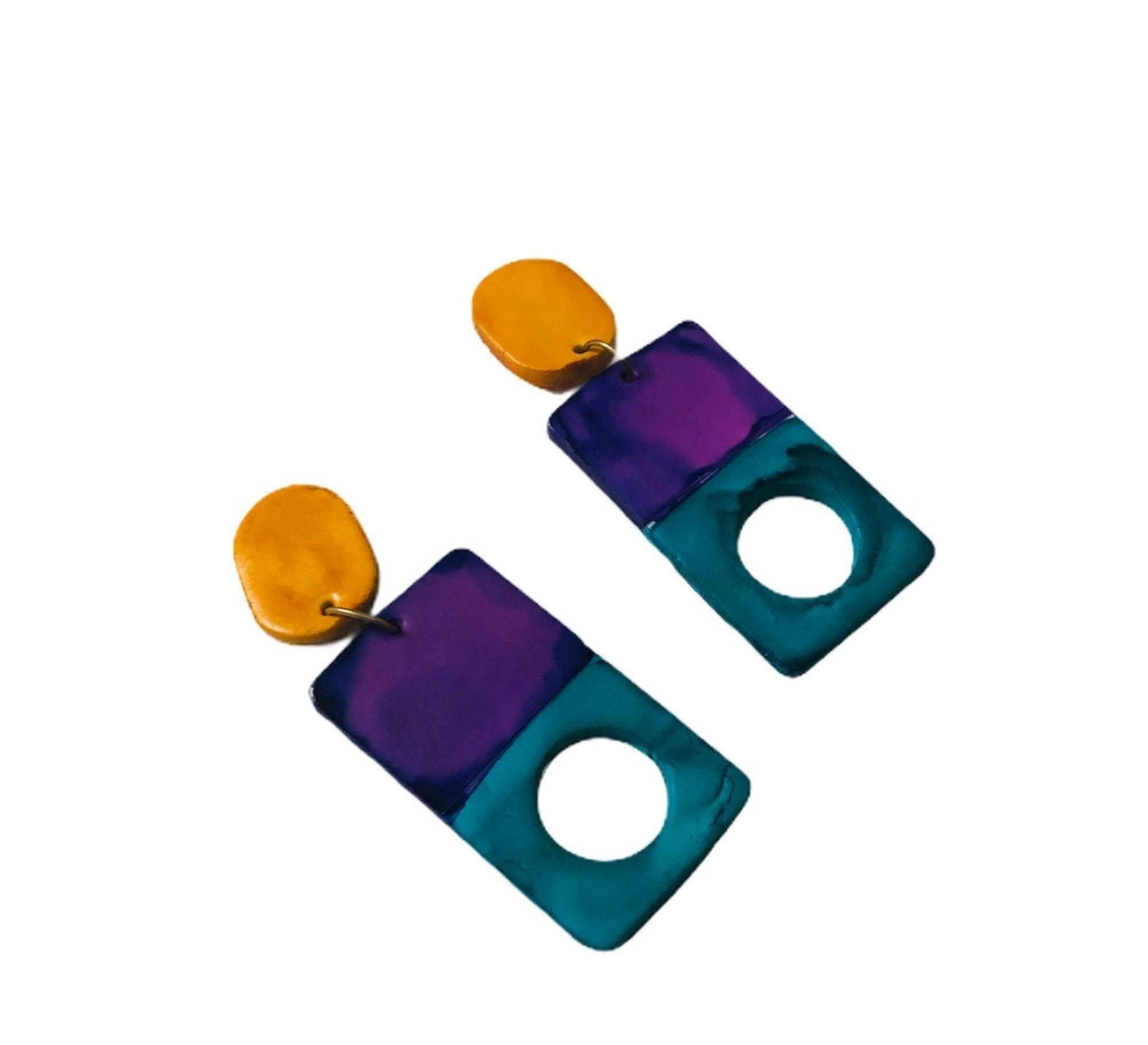 Geometric Jewelry Set with Bold Colors - Velora Luxury Fashion