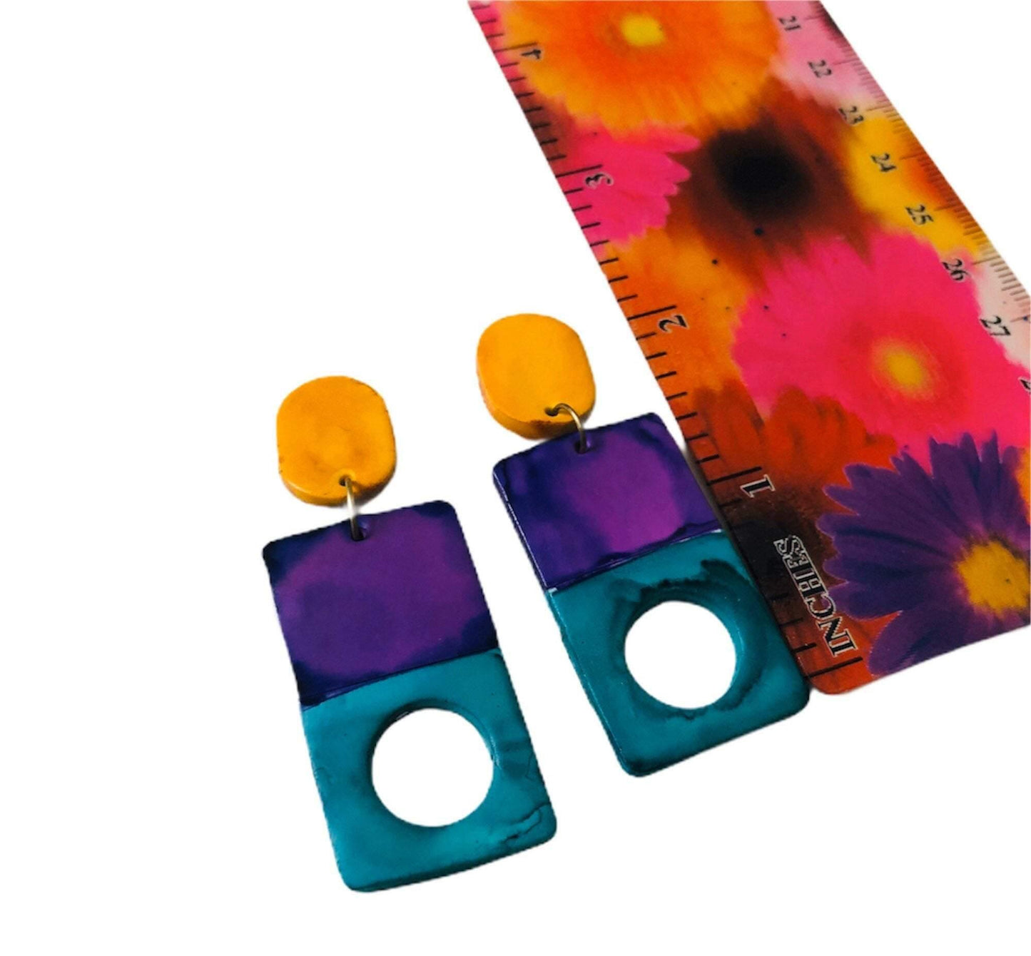 Geometric Jewelry Set with Bold Colors - Velora Luxury Fashion