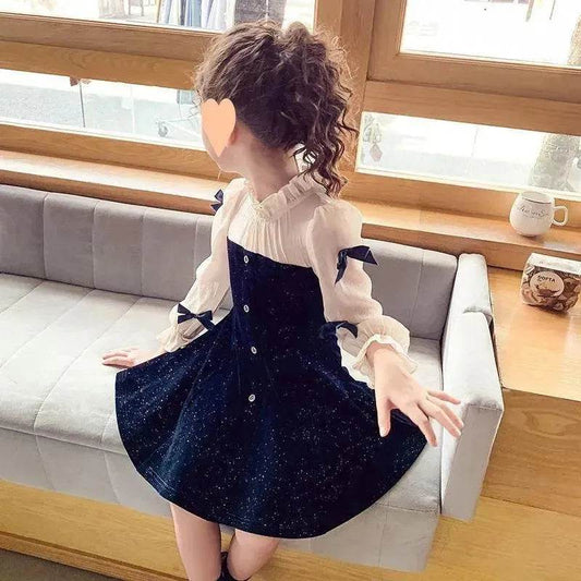 Girls' Dress French Velvet Princess Skirt