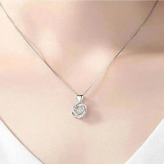 Girls star love fashion rhinestone Pearl Silver necklace for Women - Velora