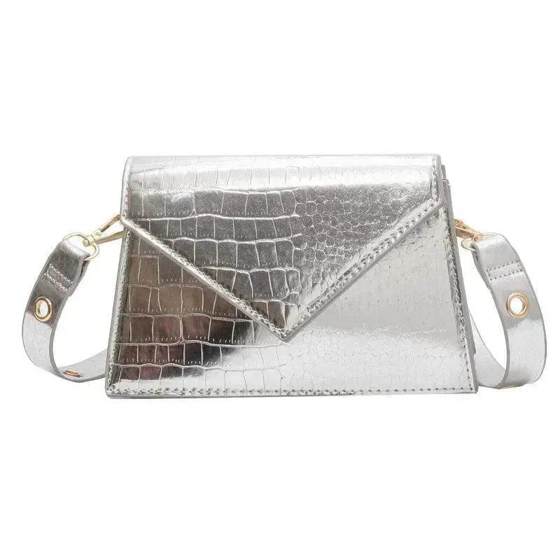 Glossy Stone Pattern Shoulder Crossbody HandBag