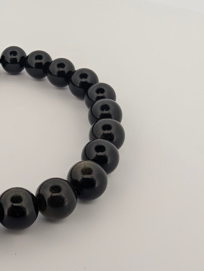 Golden Obsidian Bracelet — 6mm & 8mm Round Beads