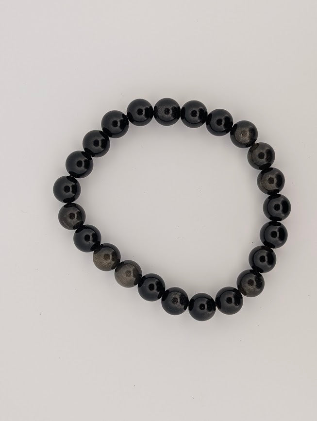 Golden Obsidian Bracelet — 6mm & 8mm Round Beads