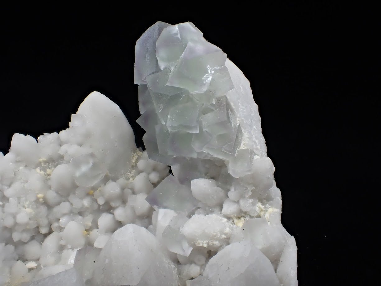 Green Window Fluorite on Milky Quartz – Inner Mongolia, China