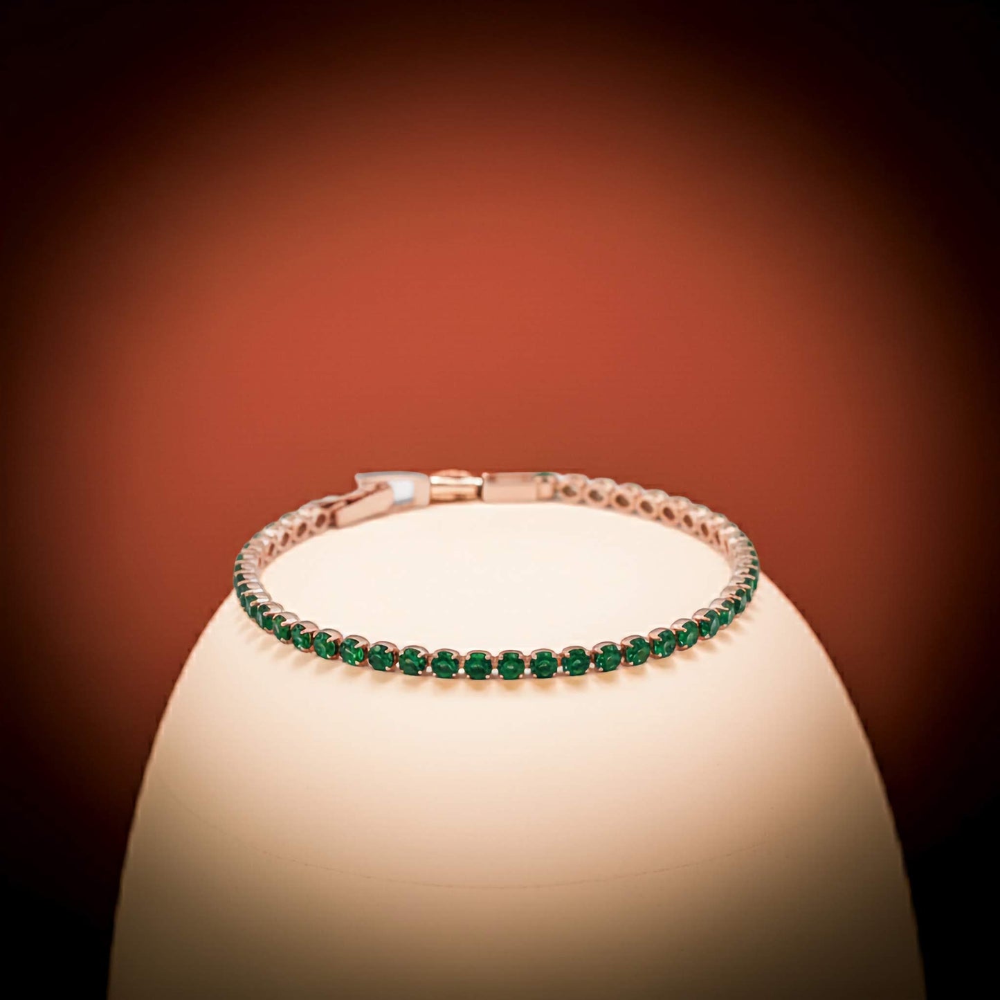 Emerald Glow Tennis Bracelet– 18K Gold Green Zirconia Jewelry