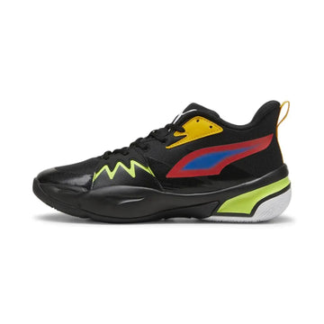 PUMA Men's Heritage Court Sneakers - Eternal Black and Fire Red Size 14