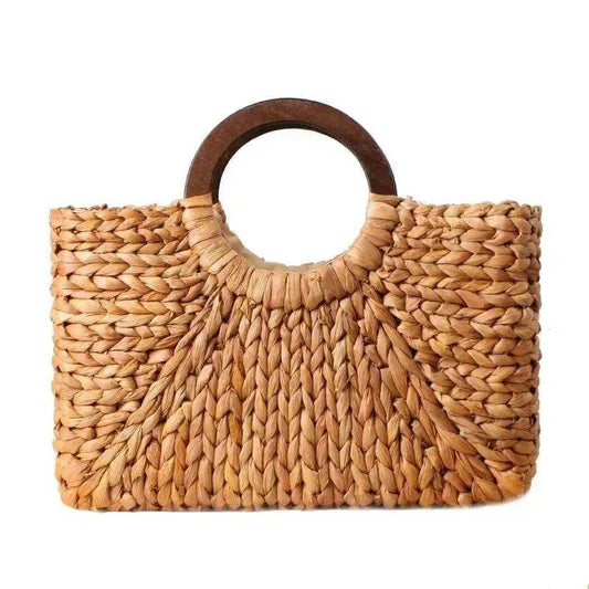 Hand-woven Summer Beach bag Mori solid color large capacity - Velora