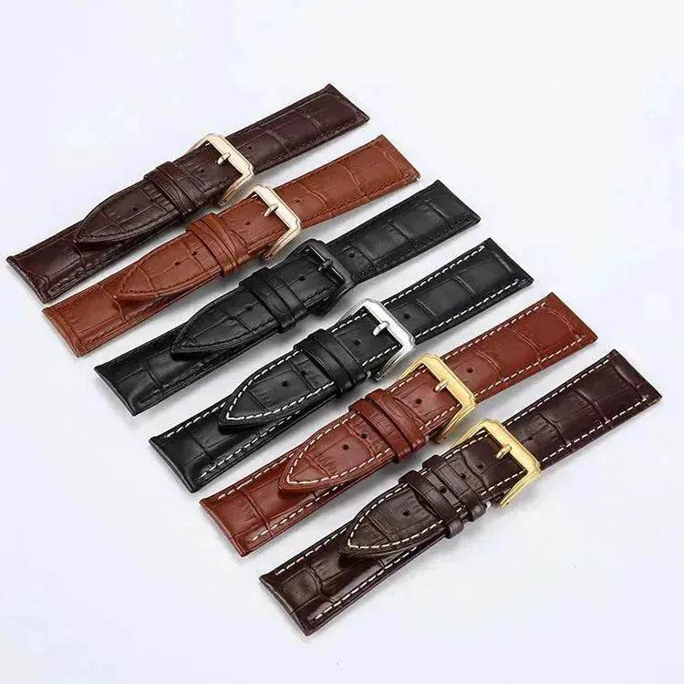 Head Layer Leather Bamboo Knot Pattern Watch Strap Accessories - Velora