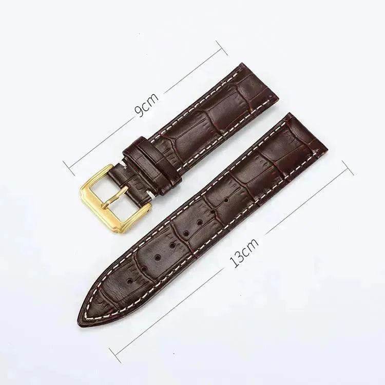 Head Layer Leather Bamboo Knot Pattern Watch Strap Accessories - Velora