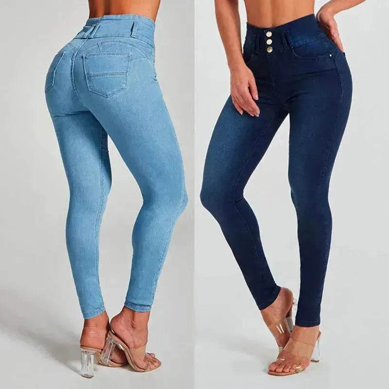 High Waist Jeans Women's Skinny Trousers Tight Stretch Shaping And Hip Lifting Pants - Velora