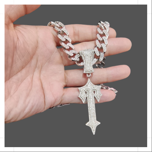 Lost and Found Hip Hop Chain Silver with Diamond Accent - Velora Luxury Fashion