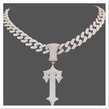 Lost and Found Hip Hop Chain Silver with Diamond Accent - Velora Luxury Fashion