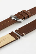 HIRSCH Ranger Retro Leather Parallel Strap Gold Brown 20mm Silver Buckle  | 05402070-20-SB - Velora Luxury Fashion