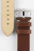 HIRSCH Ranger Retro Leather Parallel Strap Gold Brown 20mm Silver Buckle  | 05402070-20-SB - Velora Luxury Fashion