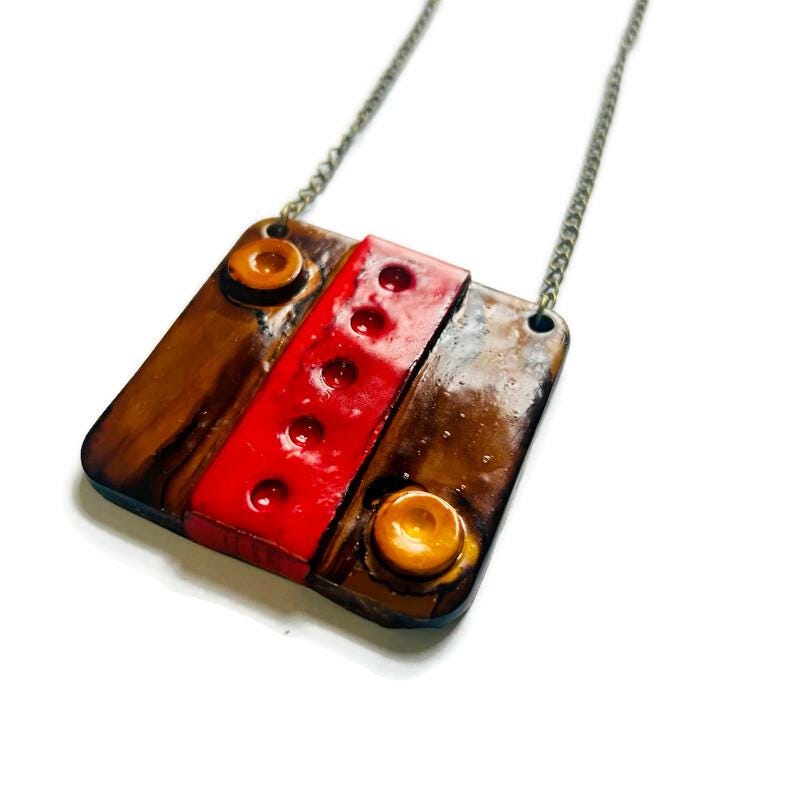 Bold Handmade Polymer Clay Pendant - Velora Luxury Fashion