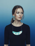 Handmade Necklace & Earrings Set in Turquoise and Silver - Velora Luxury Fashion