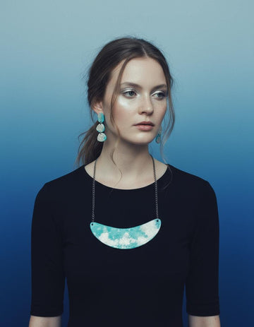 Turquoise and Silver Statement Necklace Handmade - Velora Luxury Fashion